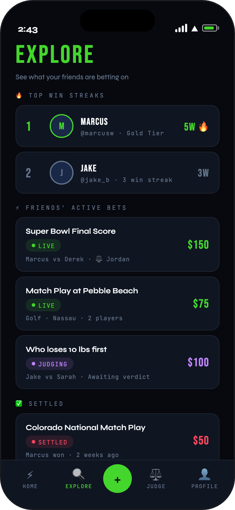 FinalCall Explore screen